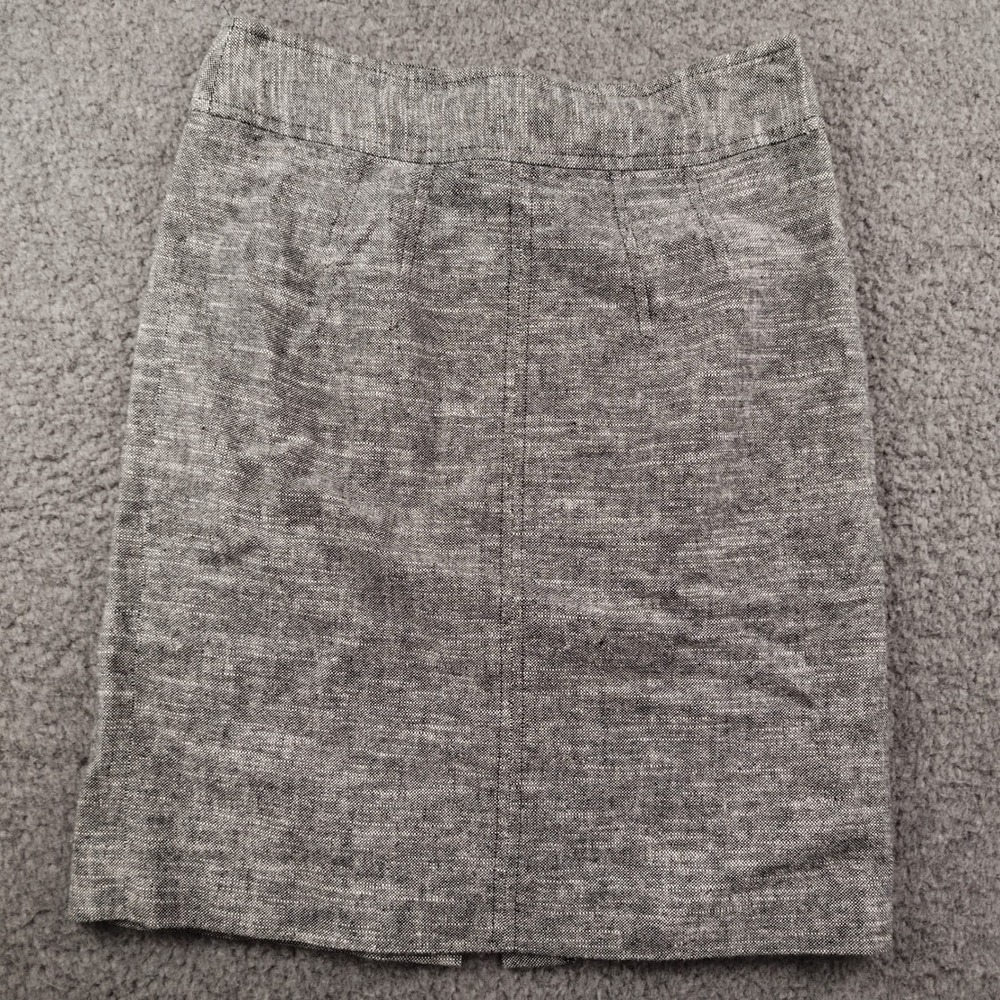 Banana Republic Linen Blend Skirt Sz 4 Pencil Grey Office Career EUC